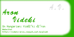 aron videki business card